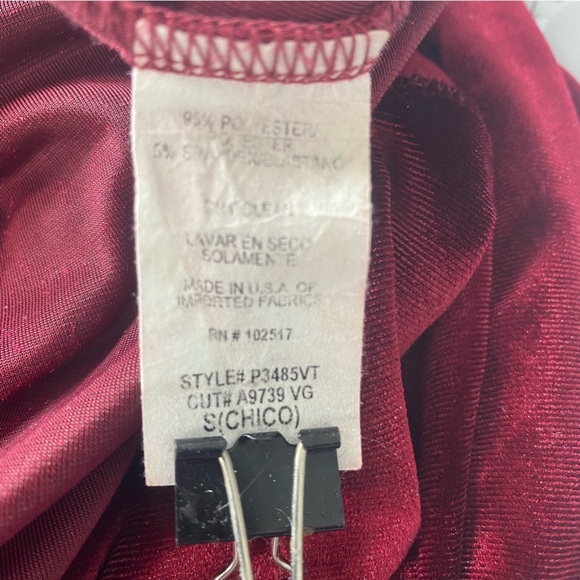 Soprano deep burgundy velvet romper wide legs - Picture 6 of 7